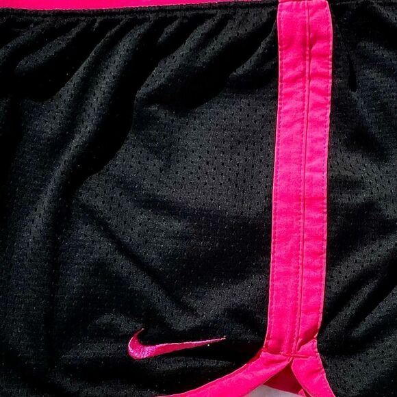 Nike Dri Fit Black & Hot Pink Mesh Active Shorts - Picture 3 of 10